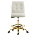 thumbnail image 5 of Modway Prim Metal and Performance Velvet Armless Drafting Chair in Gold/Ivory, 5 of 9