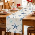 thumbnail image 5 of Table Runners 90 Inches Long Dress Scarves, Navy Blue Beige Starfish Farmhouse Coffee/Dining/Kitchen Table Decor Table Runner for Living Room, Coastal Summer Beach Vintage 13x90 Inch, 5 of 9