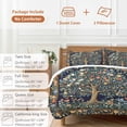thumbnail image 6 of 3 Piece Tree Floral Duvet Cover Set Twin Size, Microfiber Comforter/Quilt Cover with Corner Ties and 2 Pillowcases, Boho Vintage Country Botanical Patterns All Season Soft Bedding with Zipper Closure, 6 of 8