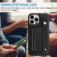 thumbnail image 2 of Nalacover Wallet Case for iPhone 14 Pro, Business PU Leather Unique Design Wristband Kickstand Credit Card Holder Slots Shockproof Scratch Resistant Phone Case for iPhone 14 Pro,Black, 2 of 6