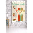 thumbnail image 3 of The Space Needle, Simple Block Color, Mid Century Modern Graphic Design (36x54 Giclee Gallery Art Print, Vivid Textured Wall Decor), 3 of 3