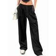 thumbnail image 1 of Pantalones de Paracaídas para Mujer, Pantalones Holgados de Pierna , Pantalones Deportivos con Cintura Elástica Y2K, Pantalones Deportivos, Ropa de Calle Negro L, 1 of 6