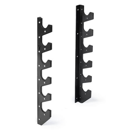 Titan Fitness Horizontal Wall-Mounted Barbell Gun Rack Holds 6 Olympic-Sized Bars Steel Bracket Holder with Thick UHMW Protectors Space Saving Barbell Storage Weight Bar Holder 400 LB Capacity