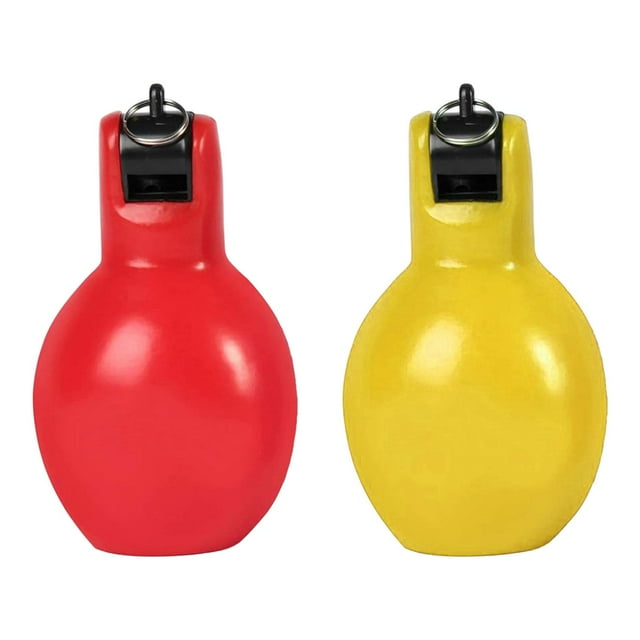 ZLight 2 Pcs Sifflets à Main Bruyants pour Randonnée Intérieur Extérieur Jaune et Rouge 12x6.5cm