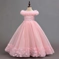 thumbnail image 5 of JAJAHO Girls Sequin Dresses Sparkly Tulle Birthday Princess Party Dress Fuzzy Trim Maxi Ball Gown Flower Girl Dress For Wedding Party Prom 3-12Y, 5 of 9