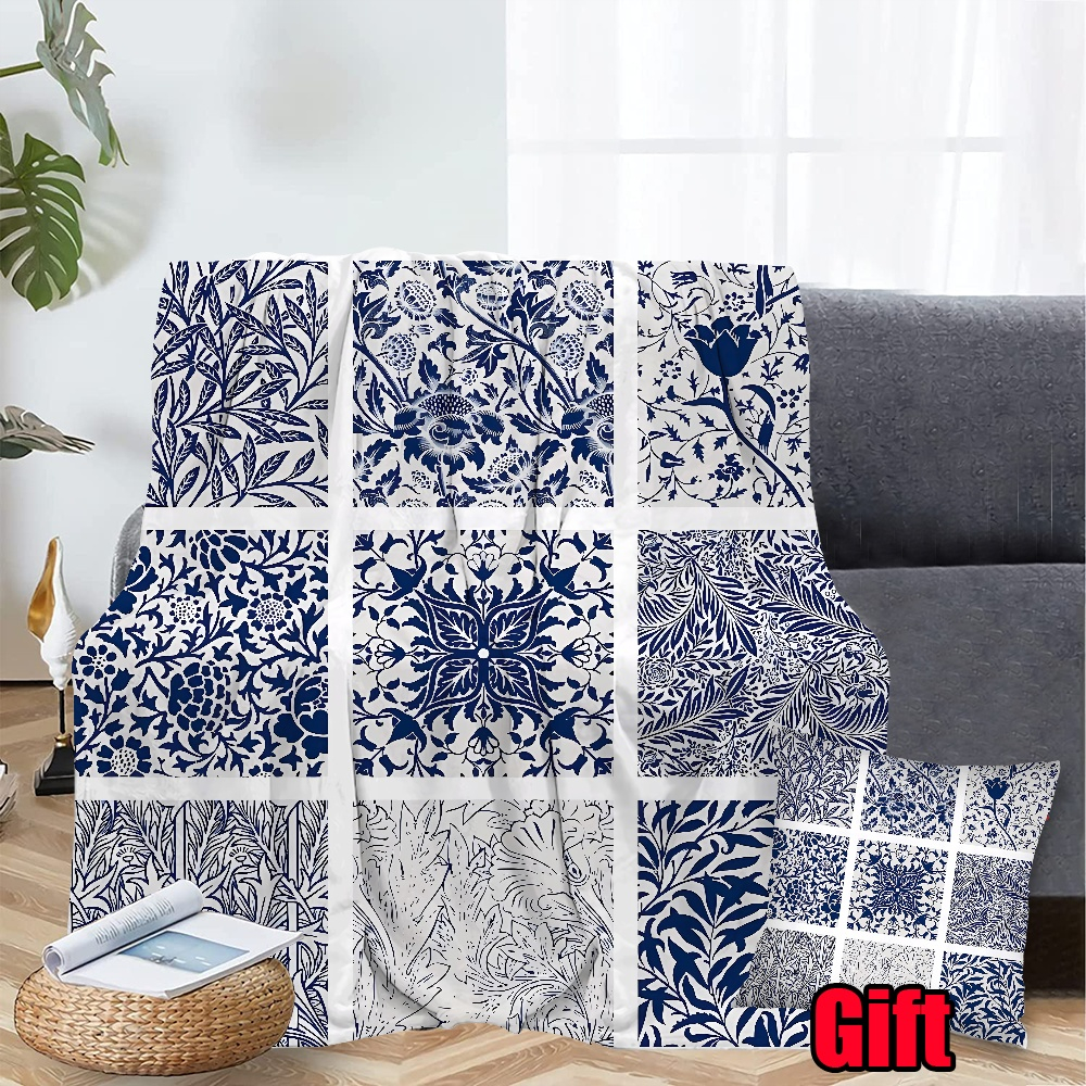 Bohemian Retro Throws Blanket With Pillow Case For Home Couch Bed and