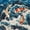 Orange Deep, variant on Castle Fairy Retro Cat Riding Whale Twin Sheets 3pcs,Wave Mountain Kitten Art Bedding,Sky Cream,1 Fitted Sheet,1 Flat Sheet and 1 Pillowcase