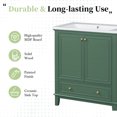 thumbnail image 6 of 30" Bathroom Vanity with Ceramic Sink, Modern Bathroom Storage Cabinet with 2 Doors and 1 Drawer, Freestanding Bathroom Vanities Solid Wood Frame, Dark Green, 6 of 9