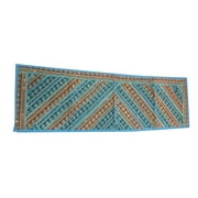 Mogul Table Decoration Bohemian Table Runner Blue Orange Sequin Embroidery Ethnic Table Throw