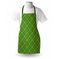thumbnail image 4 of Floral Apron, Strokes and Motifs in Bicolour Ornamental Details Pattern, Unisex Kitchen Bib with Adjustable Neck for Cooking Gardening, Adult Size, Jade Green Earth Yellow, by Ambesonne, 4 of 4