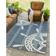 thumbnail image 3 of Unique Loom Outdoor Coastal Collection Area Rug - Helm (9' x 12' Rectangle Navy Blue/Ivory), 3 of 9
