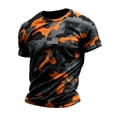 thumbnail image 3 of Men's Basic Patriotic T-Shirts Graphic Prin Casual Short Sleeve And Summer Comfort Streetwear Top Orange L, 3 of 3