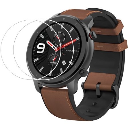 Zshion for Amazfit GTR 47mm Screen Protector, 9H Hardness Tempered Glass Screen Protector for Amazfit GTR 47mm with Anti-Fingerprint Bubble-Free Crystal Clear (3 Pack)