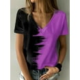 thumbnail image 4 of Nouveau T-Shirt pour Femmes Vert Bleu Toner Impression Manches Courtes Décontracté Week-End Abstrait Impression 3D Peinture, 4 of 6