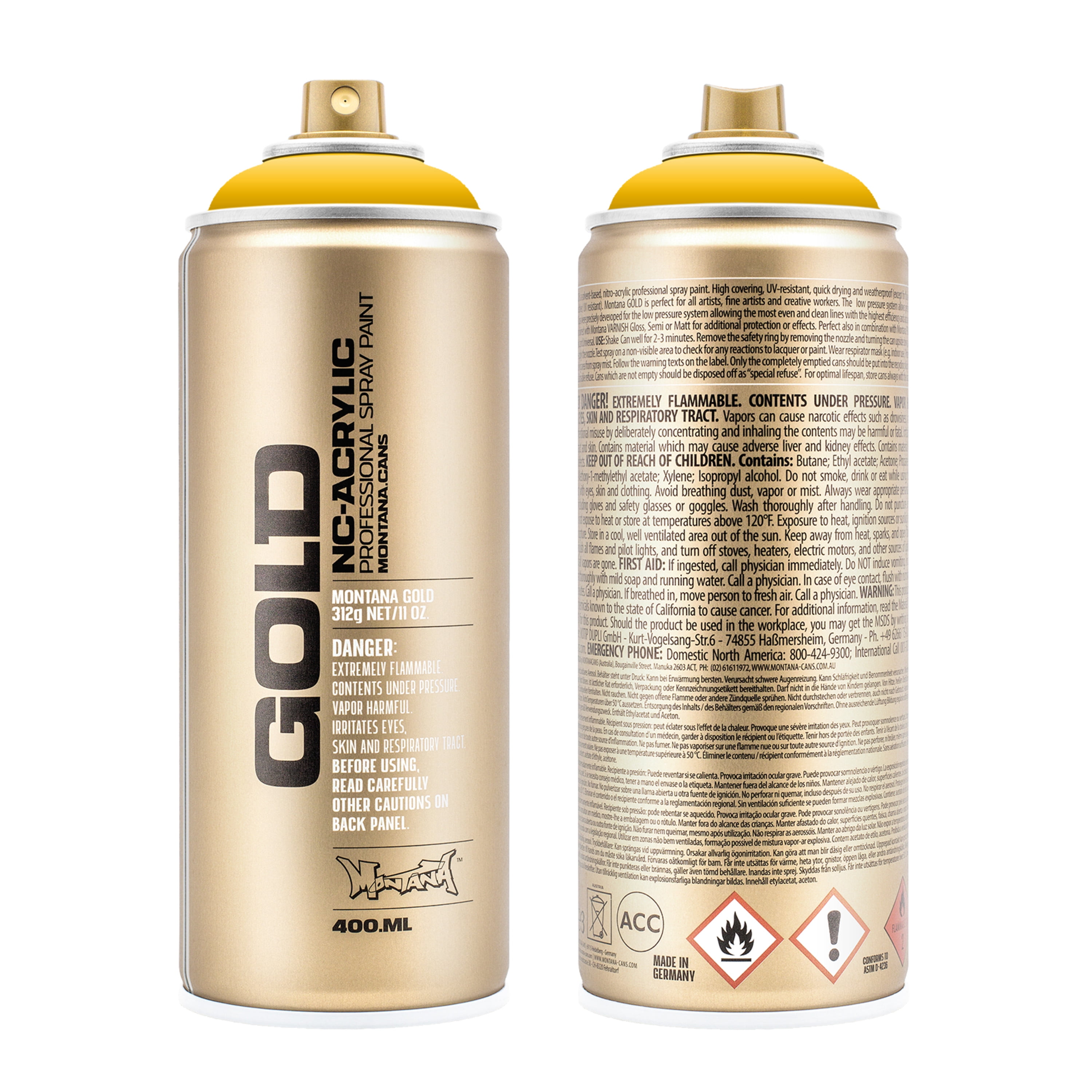 Montana GOLD 400 ml Spray Color, Shock Yellow