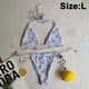 thumbnail image 2 of Trajes de baño de 2 piezas para mujer Halter Triángulo Lazo Lado Bikini Trajes de baño, 2 of 5