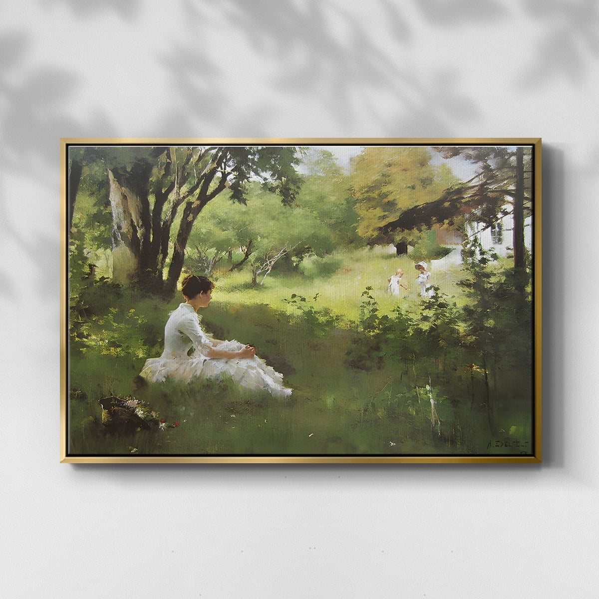 Vintage Landscape-CCXLV By Wexford Home Framed in Gold Wood Gallery Wrapped Canvas 17 in. x 25 in.