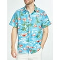 thumbnail image 5 of SSLR Hawaiian Shirt for Men Flamingo Short Sleeve Casual Button Down Shirts Summer Beach Shirt, 5 of 8