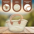 thumbnail image 4 of purifyou French Market Basket Bag, Extra Small (10x6) Handmade Moroccan Seagrass Basket Straw Bags For Summer, Market, Beach, Laundry, & Picnic Wicker Basket, 4 of 6