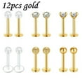 thumbnail image 6 of QQTDFG 16G Lip Studs Stainless Steel CZ Labret Lip Piercing Tragus Helix Earring Studs-16Pcs-Black, 6 of 9