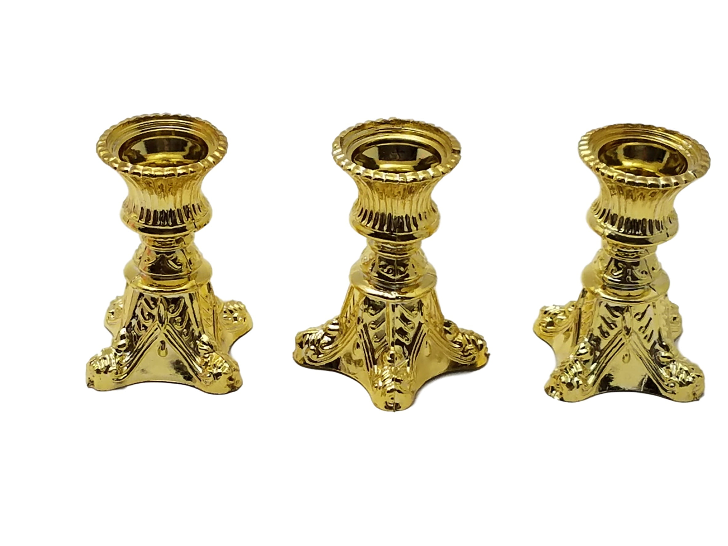 12 Gold Plastic pedestal Acrylic Candle Holders for Taper Candles …