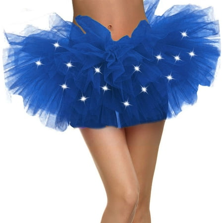 tutu skirt tulle led light adult layered mini neon royal walmart divas dialog displays option button additional opens zoom remoticol
