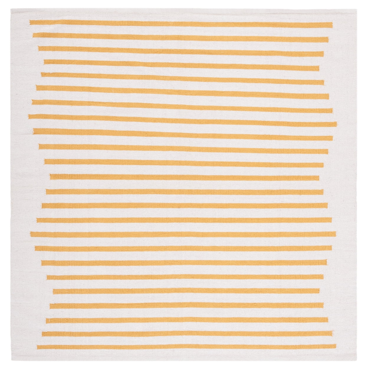 SAFAVIEH Montauk Amadine Striped Cotton Area Rug, Ivory/Gold, 9' x 12'