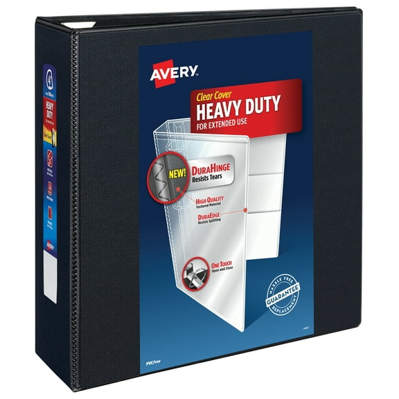 Heavy-Duty View Binder With Durahinge And Locking One Touch Ezd Rings, 3 Rings, 4" Capacity, 11 X 8.5, Black | Bundle of 5 Each