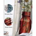 thumbnail image 3 of Red Flower Blackout Curtains for Bedroom Living Room Darkening Curtains 63 Inches Long Vintage Blue Poppy Floral Daisy Patriotic Window Curtain 2 Panels Set Window Treatment Grommet Drapes 52"x63", 3 of 9