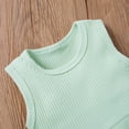 thumbnail image 4 of LMTODLFG Baby Girl Clothes Baby Girls Sleeveless Ruffle Solid Tops+Shorts Outfits Clothes Baby Girls' Clothing Green 0-3 Months, 4 of 9