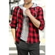 thumbnail image 1 of ABPHQTO chamarra con capucha para hombre con estampado de cuadros rojos para hombre, 1 of 5
