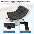 thumbnail image 2 of Outdoor/Indoor Patio Rocking Chair, Egg-shaped Outdoor Lounge Chair, Indoor Papasan Chair with Cushion and Metal frame for Living Room, Porch, Garden, Grey, 2 of 7