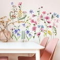 thumbnail image 2 of Beautiful Flowers Wall Stickers Waterproof PVC Self Adhesive Wallpaper Pastoral Style Decals Living Room Home Decoration, 2 of 6
