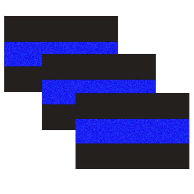 Calcomanías para parachoques, paquete de 3, reflectantes, con línea azul fina, estilo policía