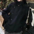 thumbnail image 6 of Peacoat Womens Coat Winter Coats Loose Casual Short Jacket Outwear Button down High Neck Short Pea Coats with Pockets White2 Xxl by Duoif, 6 of 8