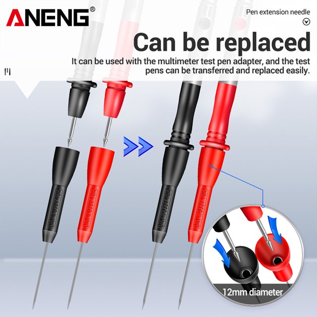ANENG 1 Pair Universal 2mm Insulated Piercing Multimeter Test Probes Measuring Device Non-destructive Pins Tester Accessories