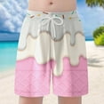 thumbnail image 2 of Utlike Boys Athletic Gym Shorts With Elastic Waist Drawstring Children'S Fashion Ice Cream Waffle Or Cone Printed Casual Shorts Beach Pants Sweatpants Size 14 Years-16 Years Z90Pink, 2 of 4