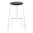 thumbnail image 6 of Finn Contemporary Counter Stool in White Steel and Black Faux Leather by LumiSource - Set of 2, 6 of 7