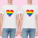 thumbnail image 2 of Hombres manga corta casual día de san valentín arco iris bandera corazón impresión cuello redondo pulóver camiseta blusa Pompotops  oipoqjl4629, 2 of 4