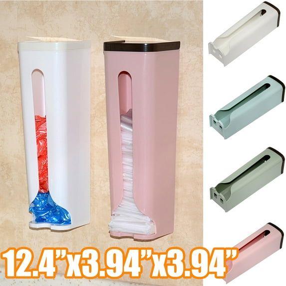 Travelwant Plastic Bag Holder, Wall Mount or Adhesive, Grocery Bag Storage Holder Wall Mounted Reusable Garbage Bags Trash Bags Dispenser for Kitchen Home