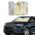thumbnail image 4 of Bingfone White Rose Car Windshield Sun Shade Protector Keep Your Vehicle Cool Sun Shield Visor Cover Foldable For Car Truck Suv-Small, 4 of 9