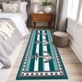 thumbnail image 4 of Runner Rug 2'x6', Teal Blue Anchor Washable Non-Slip Hallway Runner Rugs, Nautical Summer Beach Coastal Ocean Bedside Rugs Floor Mats Carpet Runners for Kitchen Bathroom Laundry Room, 4 of 8