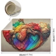 thumbnail image 3 of SKYSONIC Art Abstract Heart Dish Drying Mat PU Leather Drying Pad for Kitchen Counter Water Absorption Heat Resistant Home Decoration Mat 17.7×11.8 inch, 3 of 7