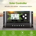 thumbnail image 3 of Tignapoo Contrôleur de Charge Solaire Intelligent 12V/24V avec Ports USB Doubles, Régulateur de Lumière LED 30A PWM, Écran LCD Rétroéclairé, Installation et Utilisation Faciles, 3 of 6