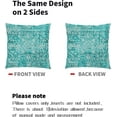 thumbnail image 6 of Aqua Turquoise Boho Throw Pillow Covers 20x20 Inch Bohemian Carpet Ethnic Decorative Square Pillow Cases Bohemian Carpet Ethnic Cushion Covers Farmhouse Home Decor For Sofa Couch Outdoor Set of 2, 6 of 6