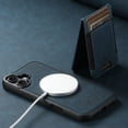 thumbnail image 6 of ELEHOLD for iPhone 16 Plus Case, Compatible with Mag Safe Accessory, 2 in 1 Detachable Magnetic Card Holder Faux Lychee Pattern Leather Kickstand Wallet Case for iPhone 16 Plus,Blue, 6 of 7