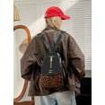thumbnail image 6 of PRIYAL Laptop Backpack for Women Travel Leather Backpack Work Computer Backpacks for Business Black With Leopard, 6 of 8