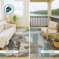 thumbnail image 5 of Addison Rugs Chantille Indoor/Outdoor Transitional Abstract Teal Machine Washable Round Rug, 8' x 8', 5 of 8