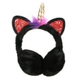 thumbnail image 4 of LABSERRON 1Pack Unicorn Design Earmuff Plush Ear Warmers Anti Slip Black Multi For Girls Women Winter Wear 11.4*7.1in, 4 of 8