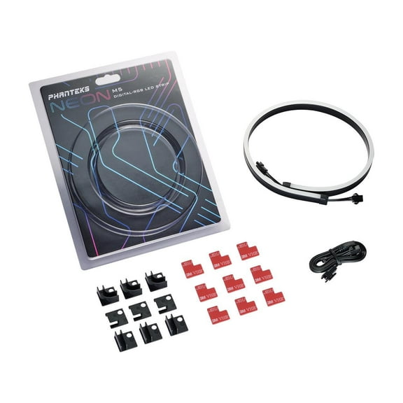 Phanteks NEON Digital-RGB LED Strip M5 - 1x 550mm Smooth Lighting Strip, Full-Color Range, Flexible Mounting, PH-NELEDKT_M5